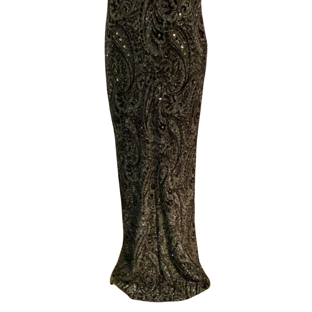 Vintage Elegant Black Paisley maxi Skirt Amazing - Picture 1 of 5
